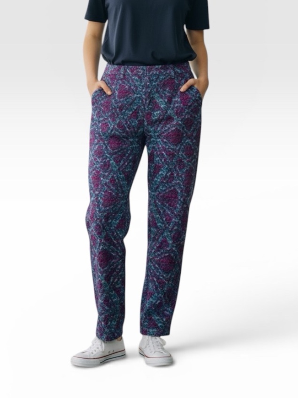 CAbi•Palm Beach Print Cropped Pants